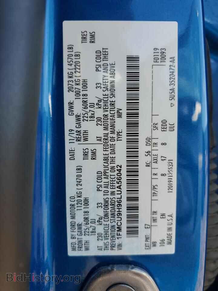 2020 FORD ESCAPE - VIN: 1FMCU9H96LUA56042 - Photo 13