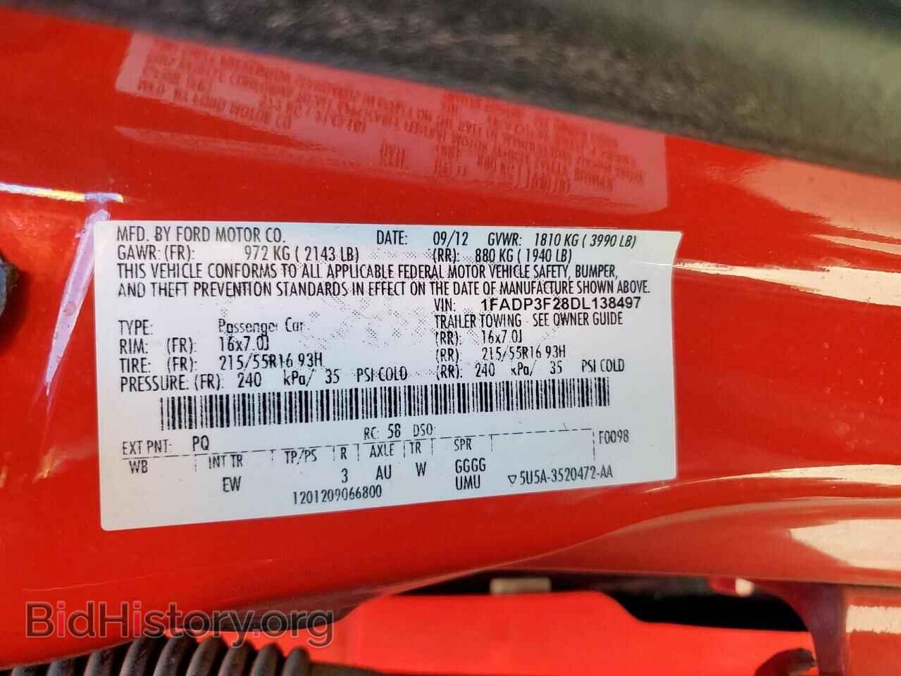 2013 FORD FOCUS - VIN: 1FADP3F28DL138497 - Фото 12