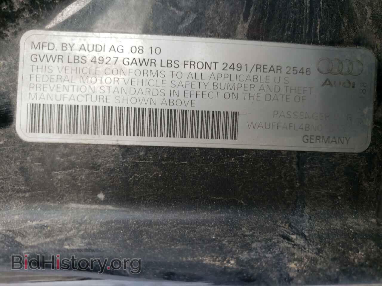 2011 AUDI A4 - VIN: WAUFFAFL4BN018651 - Фото 10