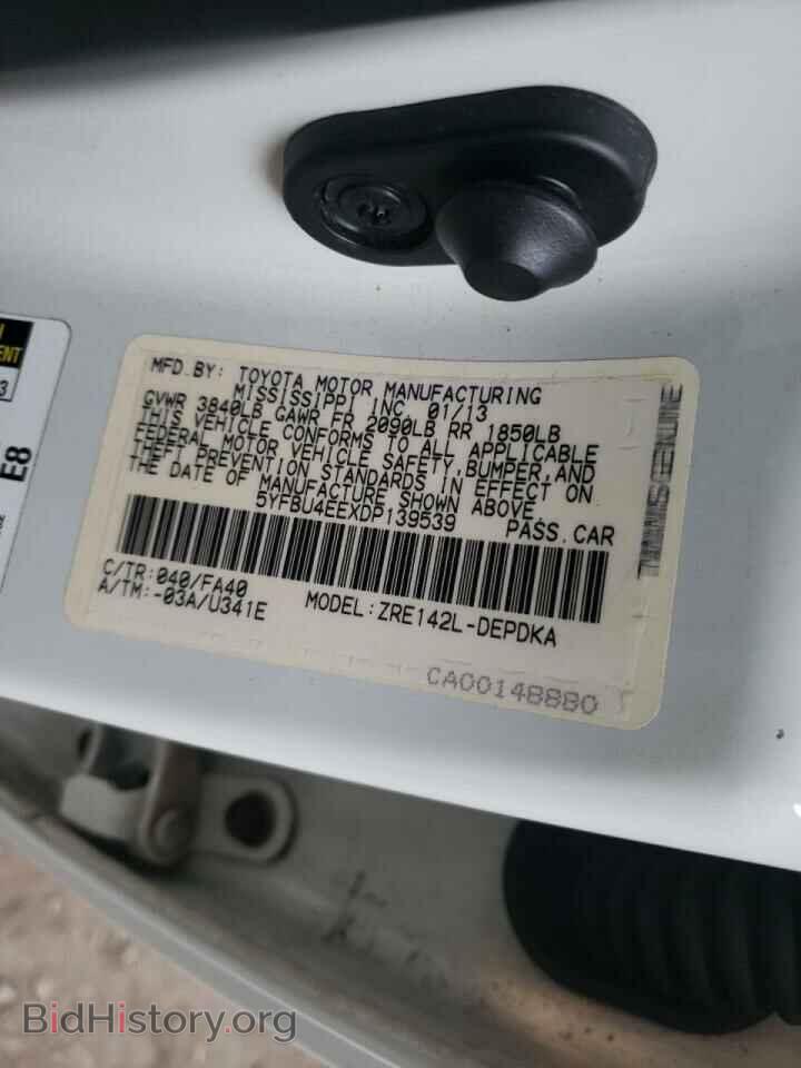 2013 TOYOTA COROLLA - VIN: 5YFBU4EEXDP139539 - Фото 10