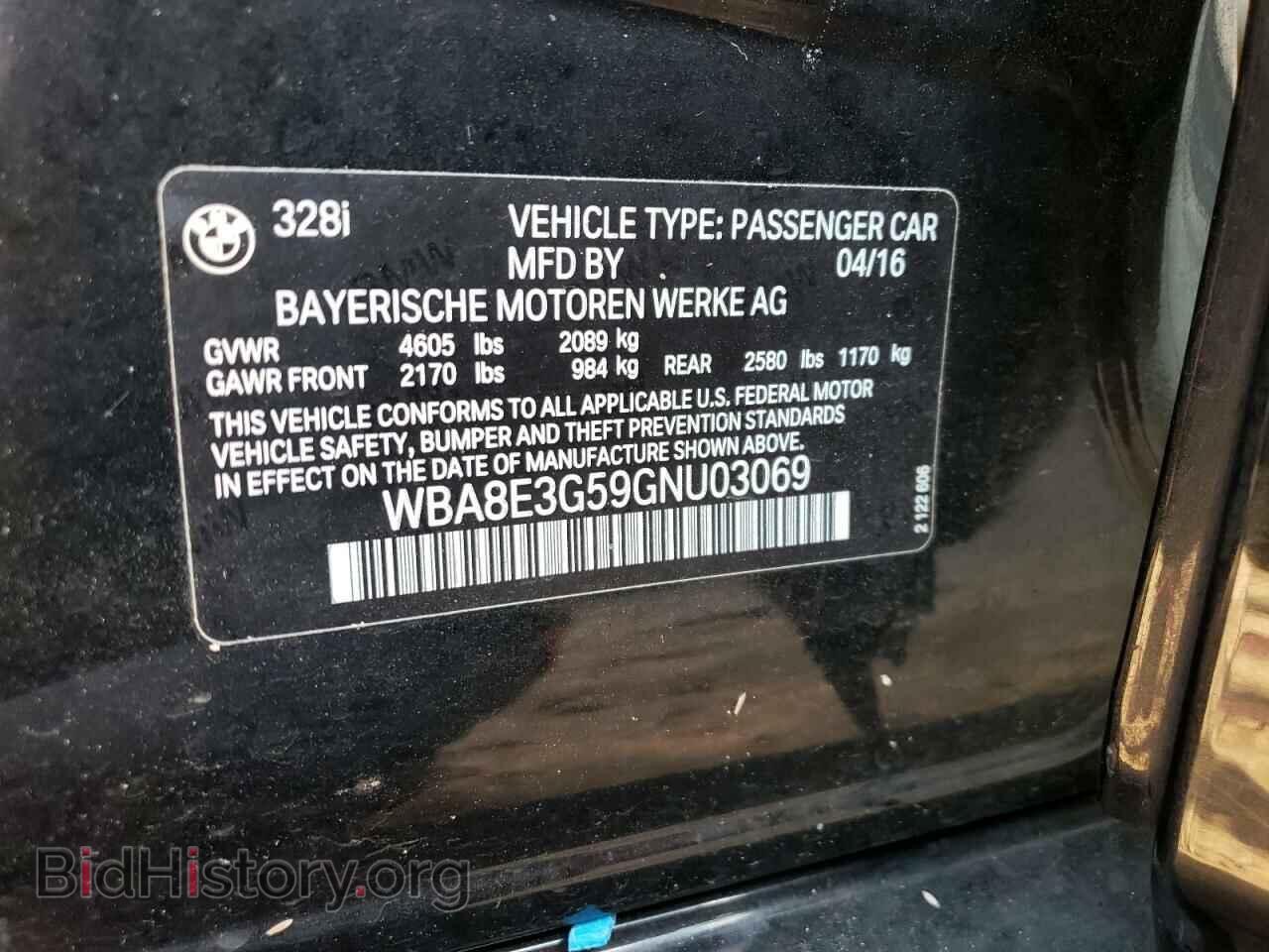 2016 BMW 3 SERIES - VIN: WBA8E3G59GNU03069 - Фото 12