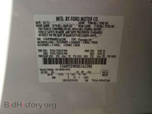 2011 FORD TAURUS - VIN: 1FAHP2EW0BG165280 - Photo 10