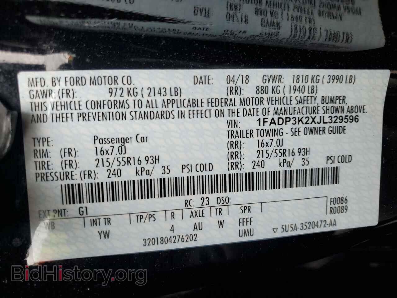 2018 FORD FOCUS - VIN: 1FADP3K2XJL329596 - Фото 10
