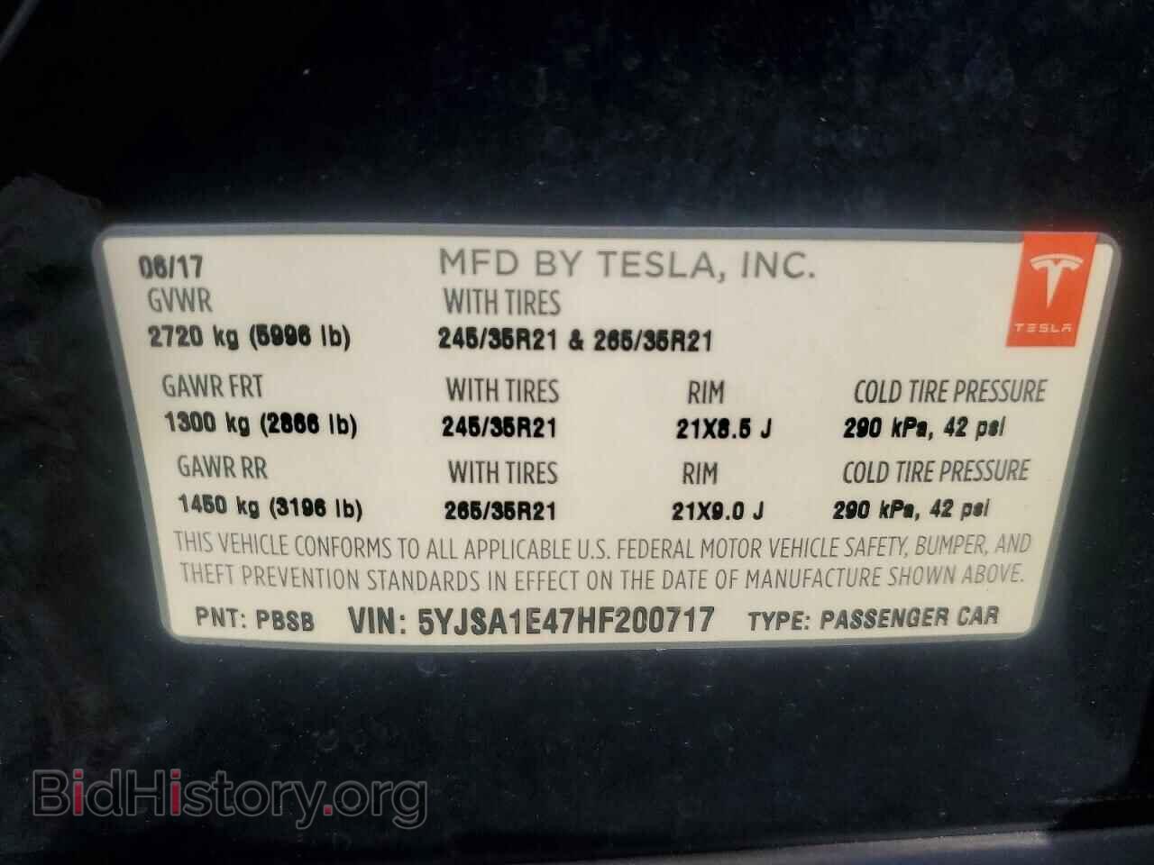 2017 TESLA MODEL S - VIN: 5YJSA1E47HF200717 - Photo 12