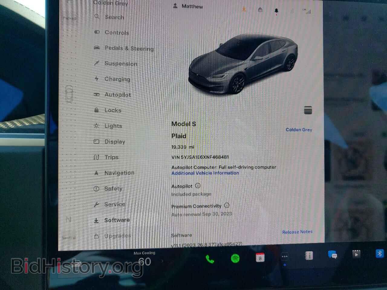 2022 TESLA MODEL S - VIN: 5YJSA1E6XNF468481 - Photo 9