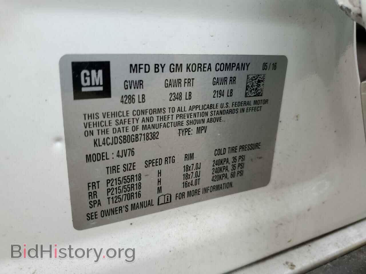 2016 BUICK ENCORE - VIN: KL4CJDSB0GB718382 - Фото 10