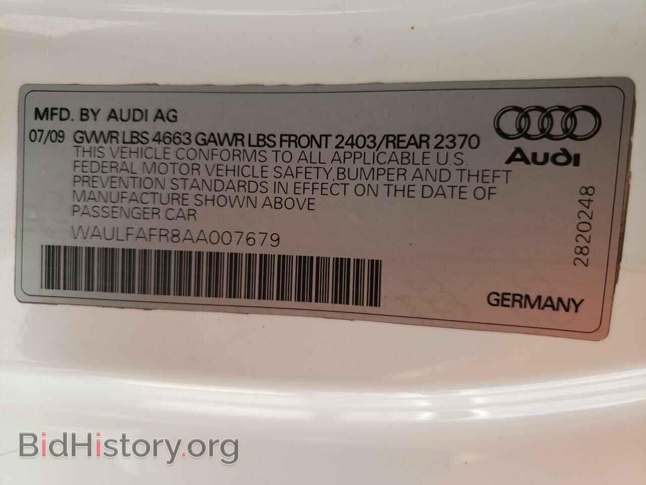 2010 AUDI A5 - VIN: WAULFAFR8AA007679 - Фото 12