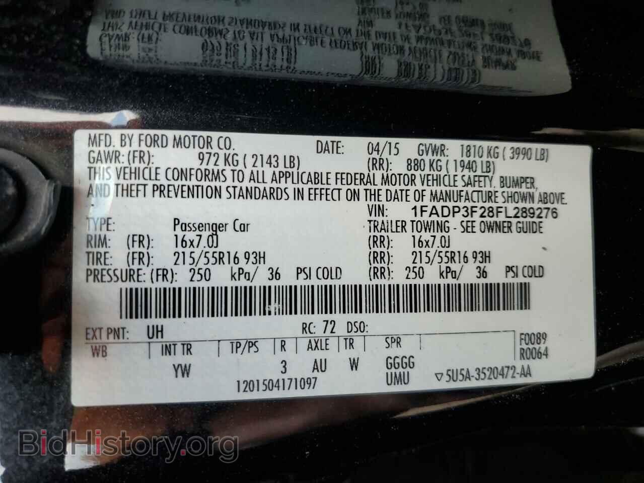 2015 FORD FOCUS - VIN: 1FADP3F28FL289276 - Фото 12