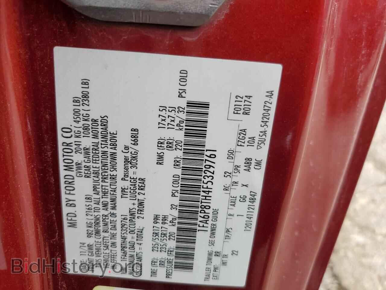 2015 FORD ALL Models - VIN: 1FA6P8TH4F5329761 - Photo 13
