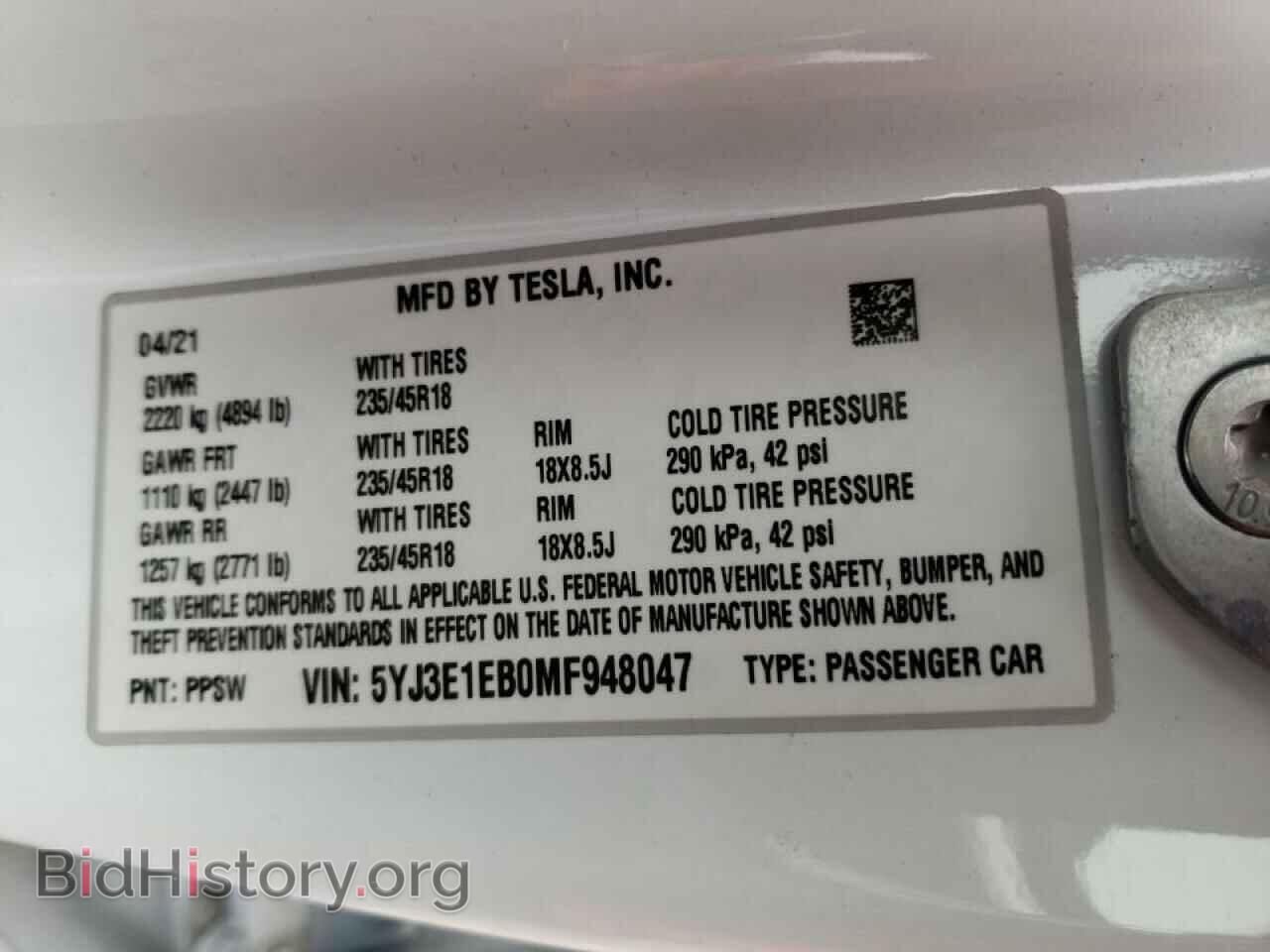 2021 TESLA MODEL 3 - VIN: 5YJ3E1EB0MF948047 - Photo 10