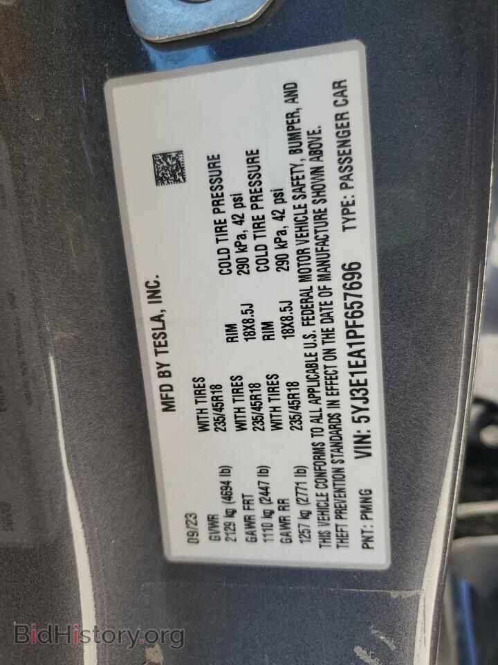2023 TESLA MODEL 3 - VIN: 5YJ3E1EA1PF657696 - Фото 12