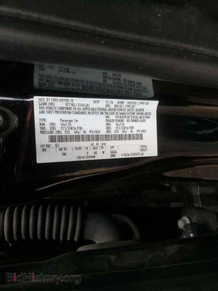 2016 FORD FOCUS - VIN: 1FADP3F23GL403184 - Фото 10