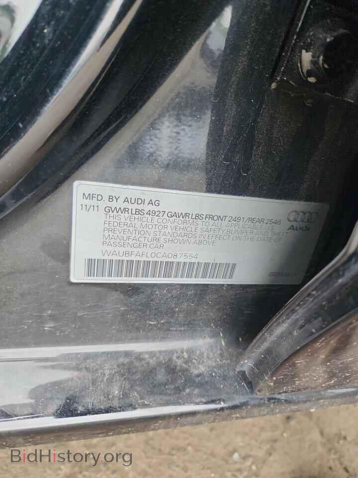 2012 AUDI A4 - VIN: WAUBFAFL0CA087554 - Photo 12