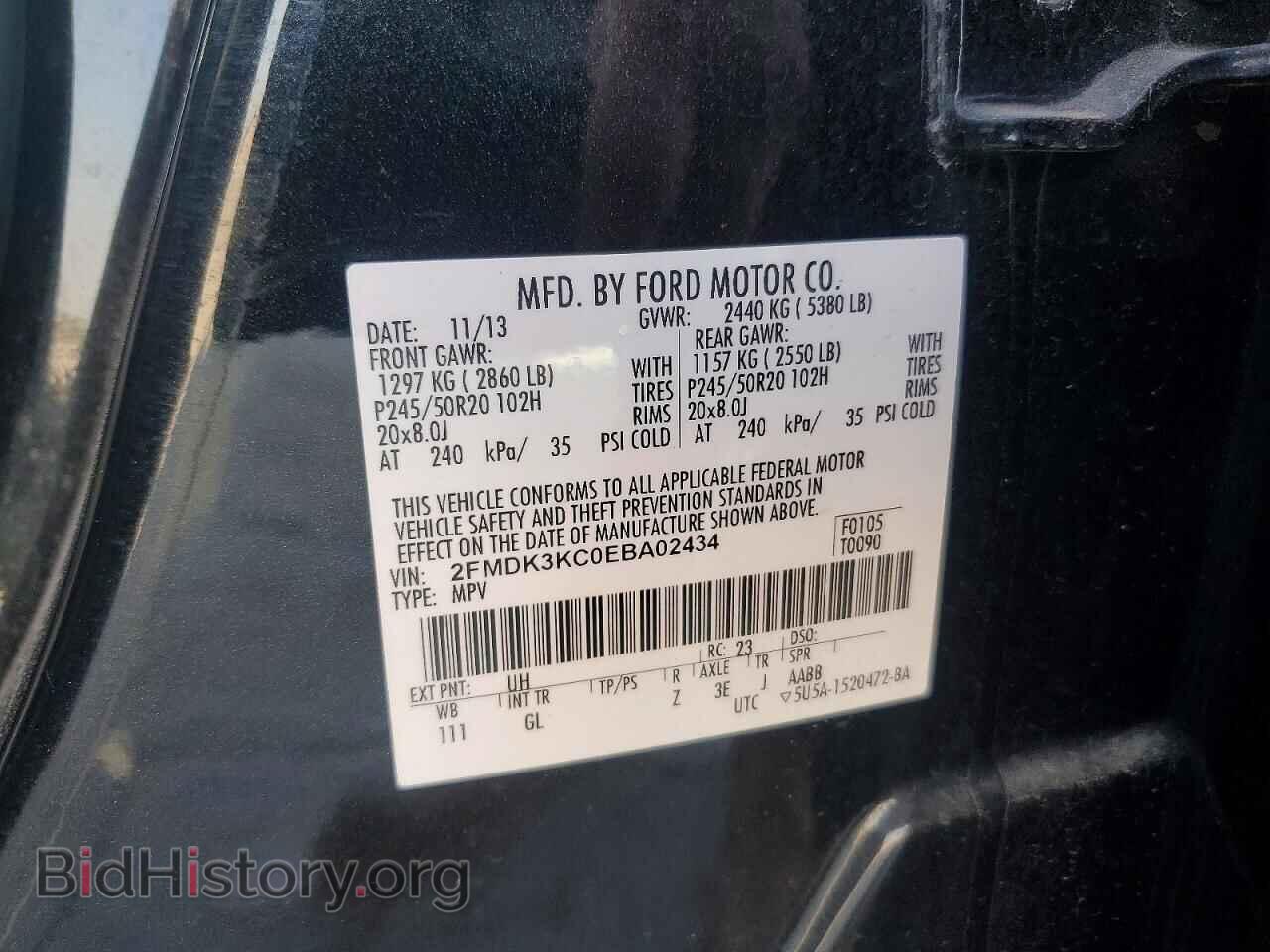 2014 FORD EDGE - VIN: 2FMDK3KC0EBA02434 - Photo 13