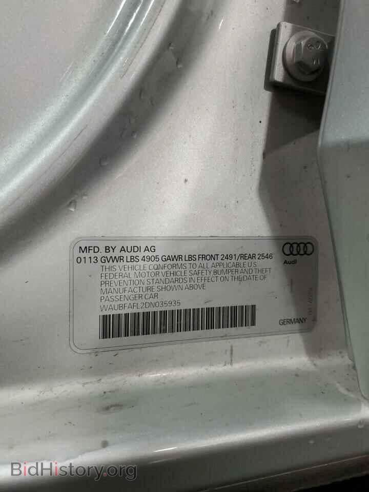 2013 AUDI A4 - VIN: WAUBFAFL2DN035935 - Фото 12