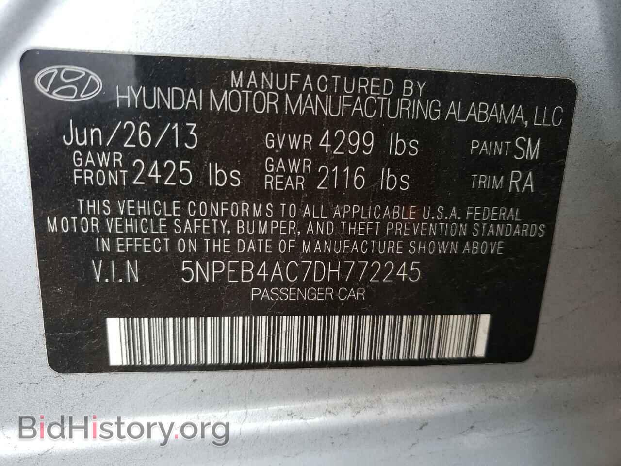 2013 HYUNDAI SONATA - VIN: 5NPEB4AC7DH772245 - Фото 10