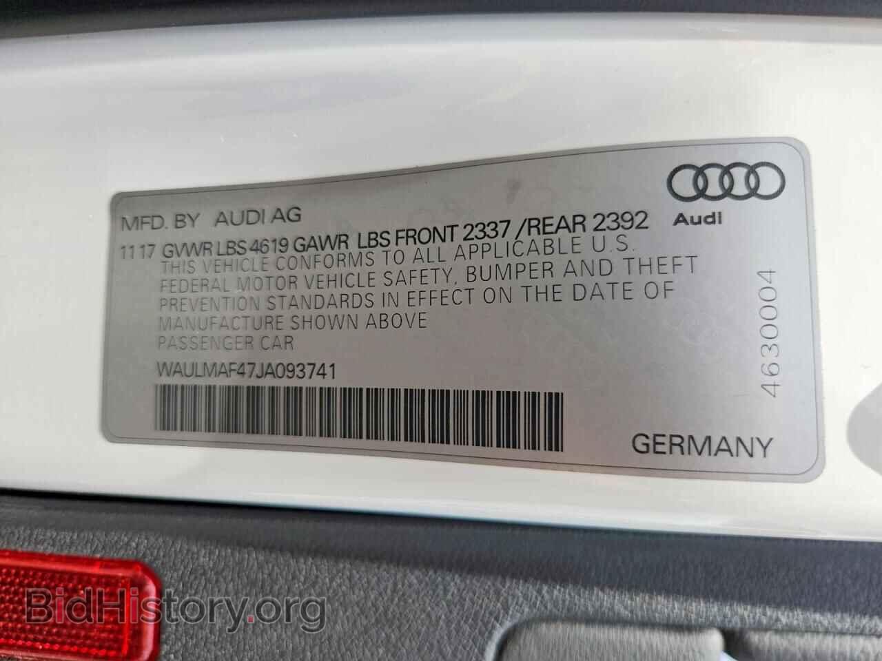 2018 AUDI A4 - VIN: WAULMAF47JA093741 - Photo 12