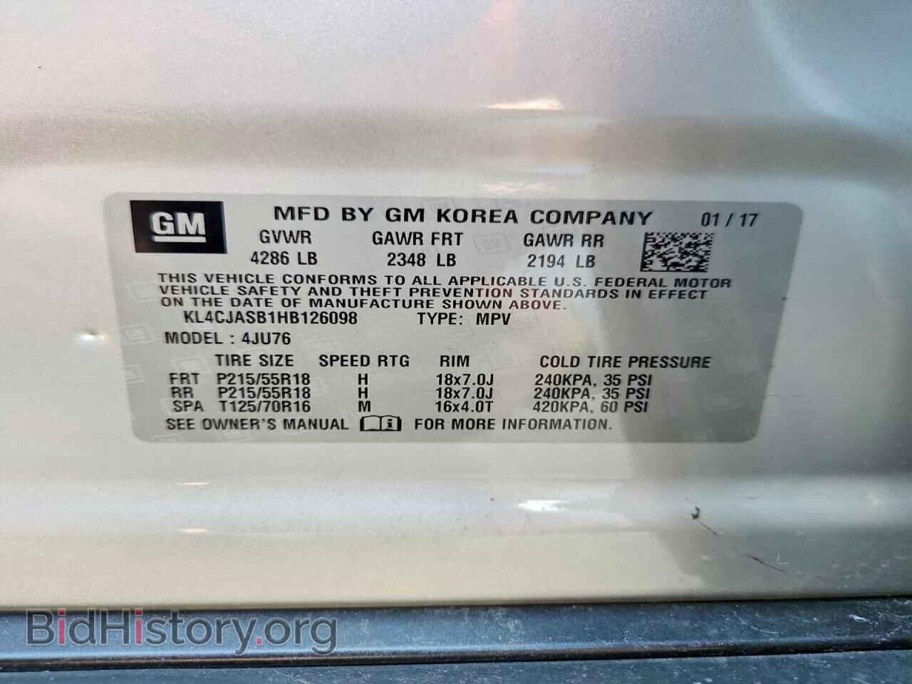 2017 BUICK ENCORE - VIN: KL4CJASB1HB126098 - Photo 13
