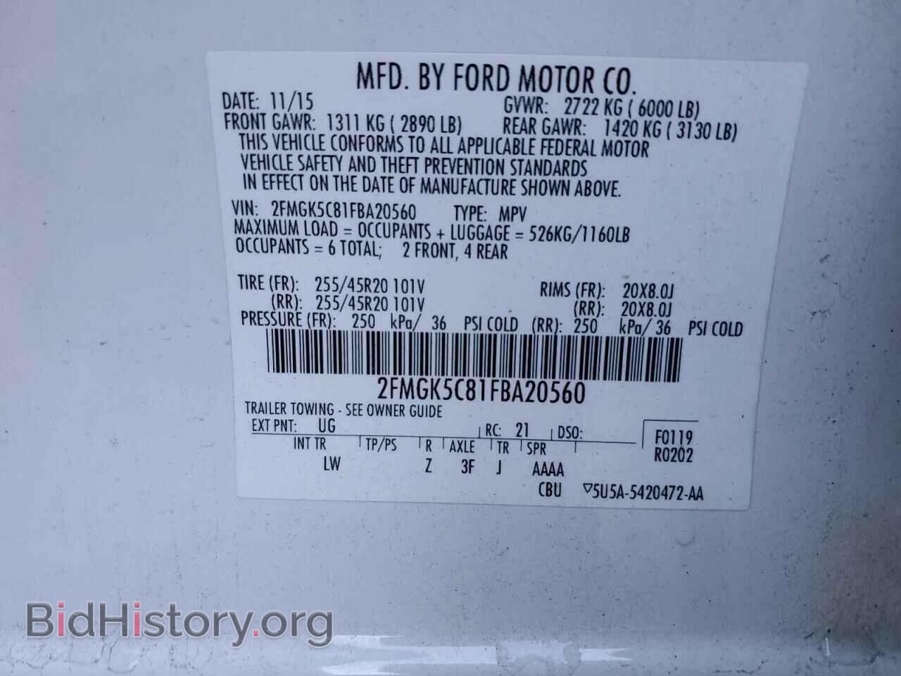 2015 FORD FLEX - VIN: 2FMGK5C81FBA20560 - Photo 13