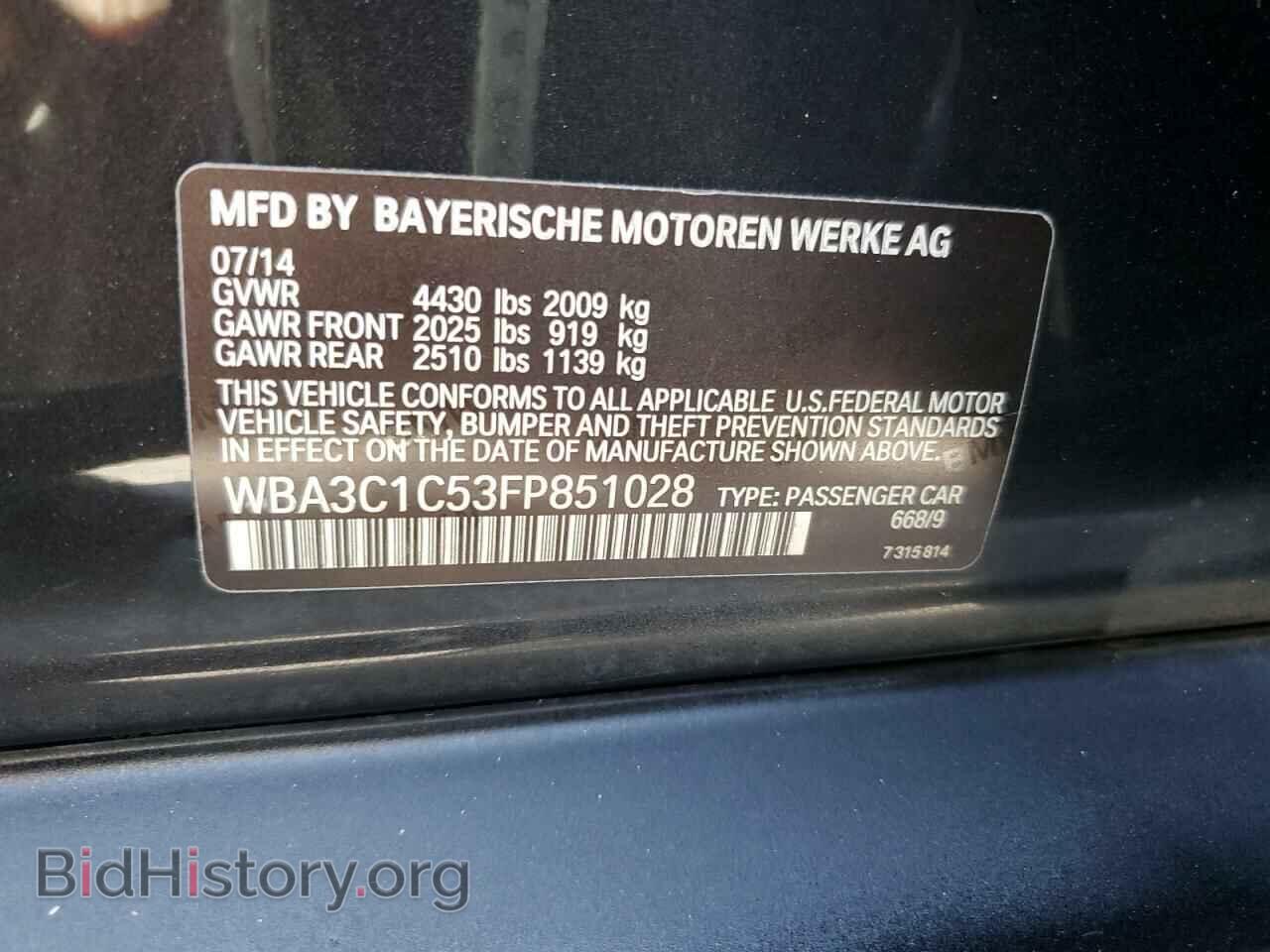 2015 BMW 3 SERIES - VIN: WBA3C1C53FP851028 - Фото 12