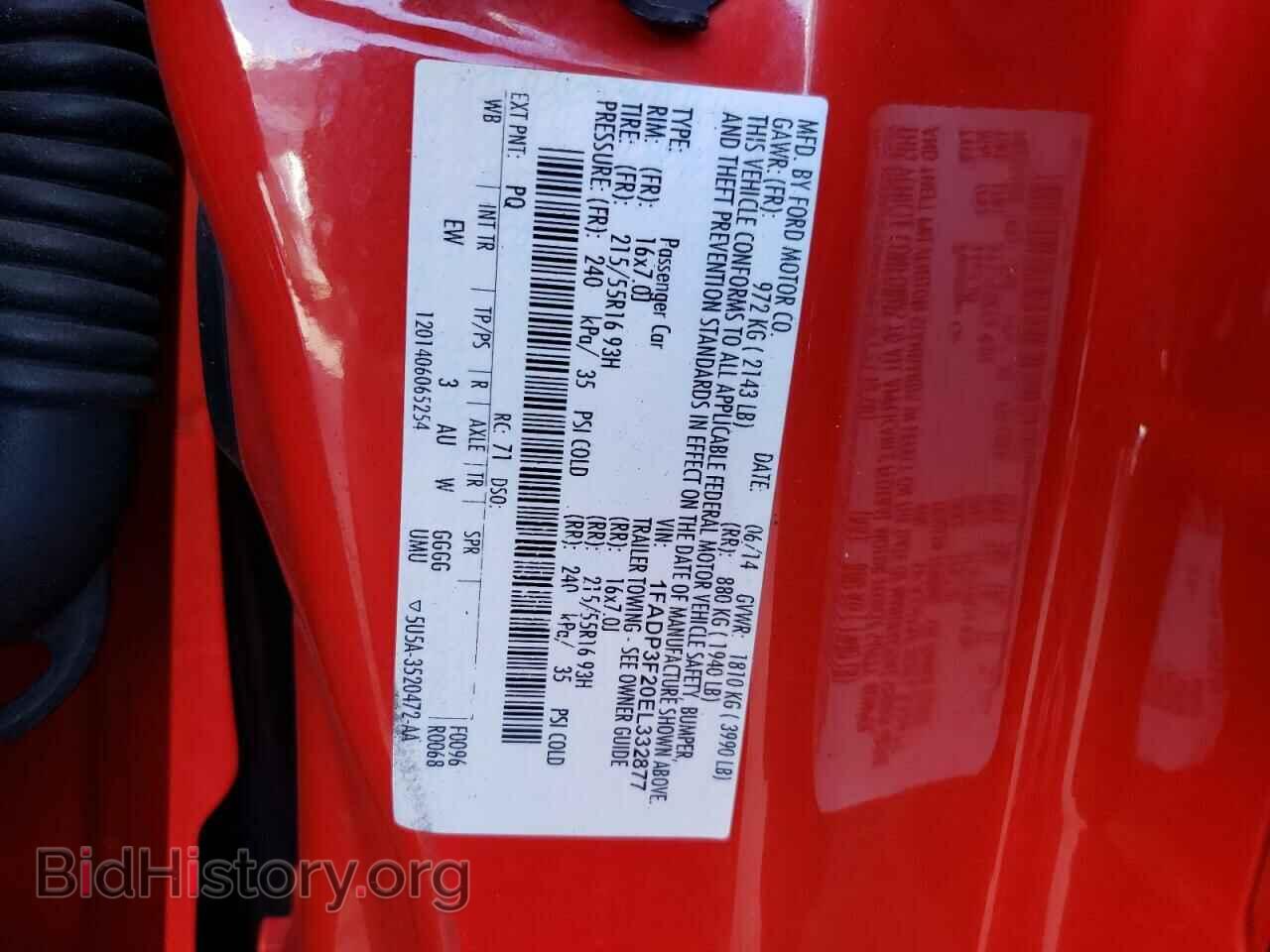 2014 FORD FOCUS - VIN: 1FADP3F20EL332877 - Фото 12