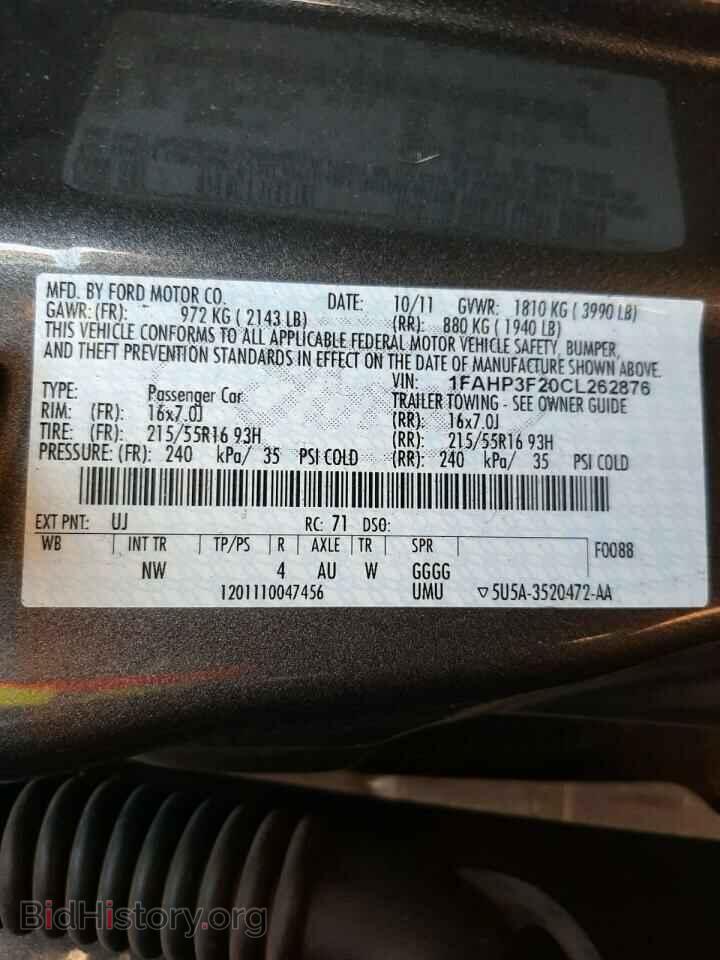 2012 FORD FOCUS - VIN: 1FAHP3F20CL262876 - Photo 10