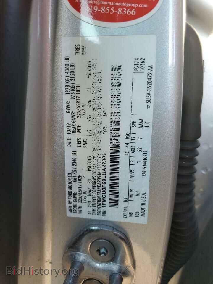 2020 FORD ESCAPE - VIN: 1FMCU0F69LUA27302 - Photo 10