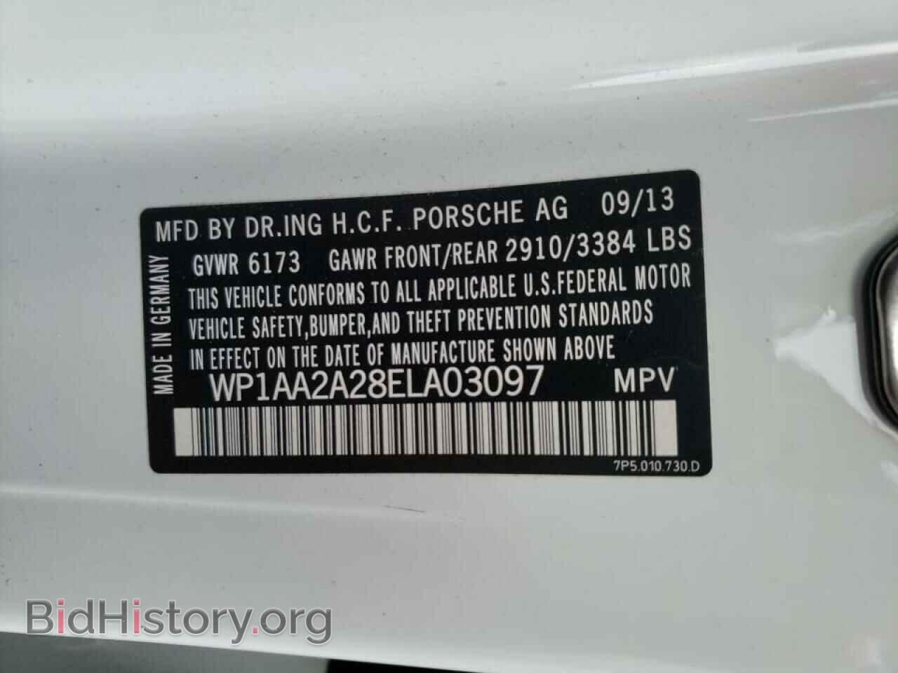 2014 PORSCHE CAYENNE - VIN: WP1AA2A28ELA03097 - Фото 10