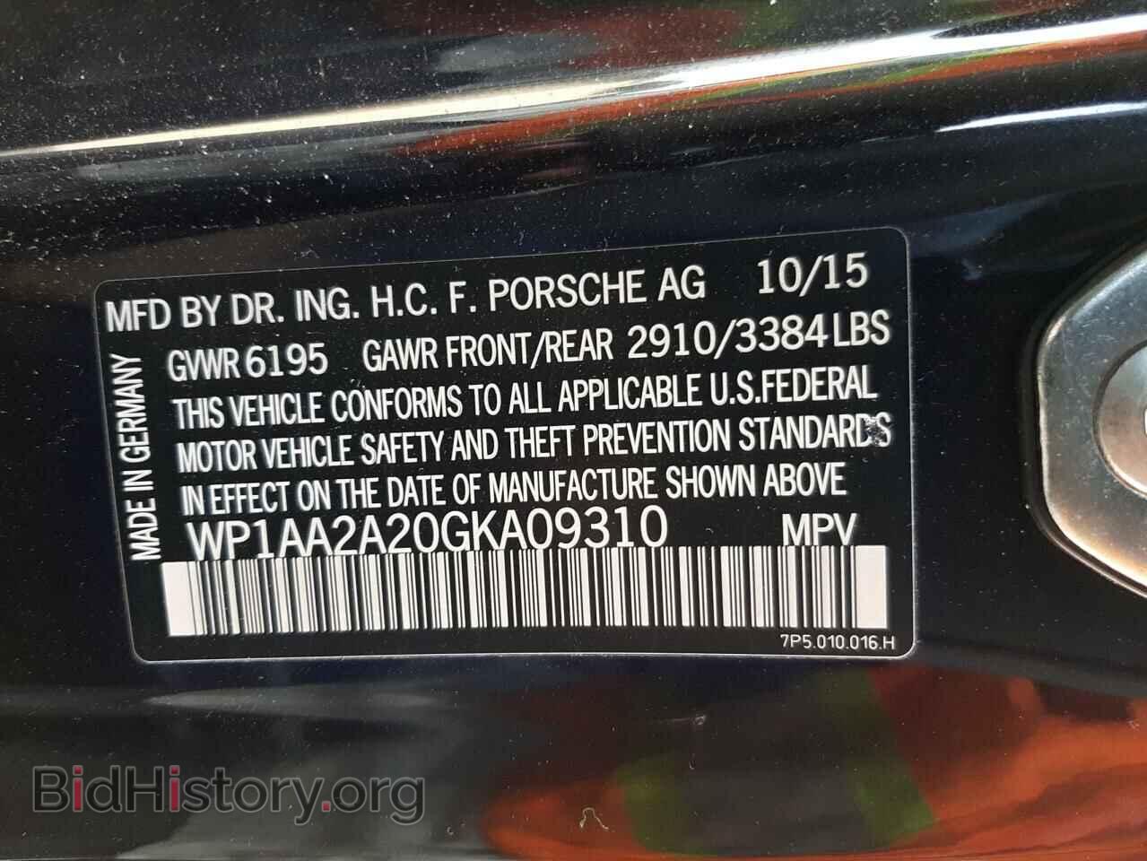2016 PORSCHE CAYENNE - VIN: WP1AA2A20GKA09310 - Photo 10