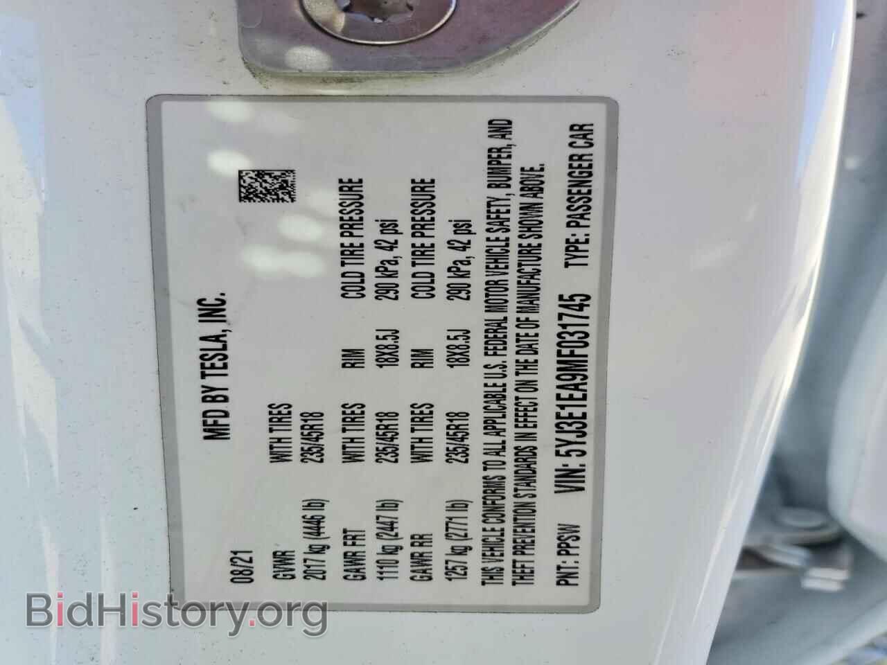 2021 TESLA MODEL 3 - VIN: 5YJ3E1EA9MF031745 - Photo 13