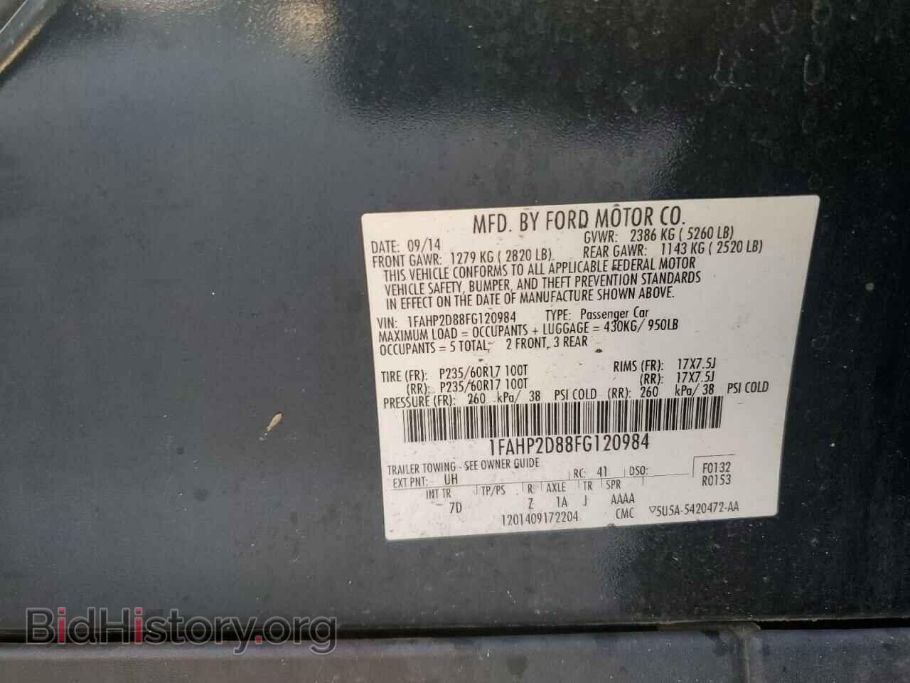 2015 FORD TAURUS - VIN: 1FAHP2D88FG120984 - Photo 12