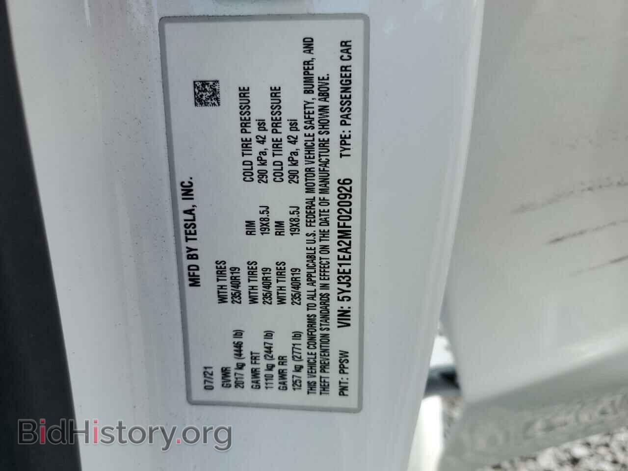 2021 TESLA MODEL 3 - VIN: 5YJ3E1EA2MF020926 - Photo 12