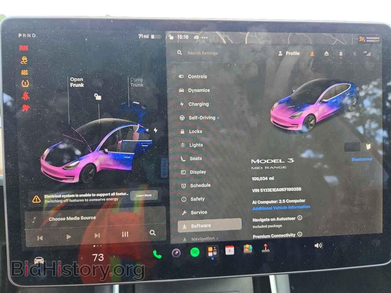 2019 TESLA MODEL 3 - VIN: 5YJ3E1EA0KF190358 - Фото 9