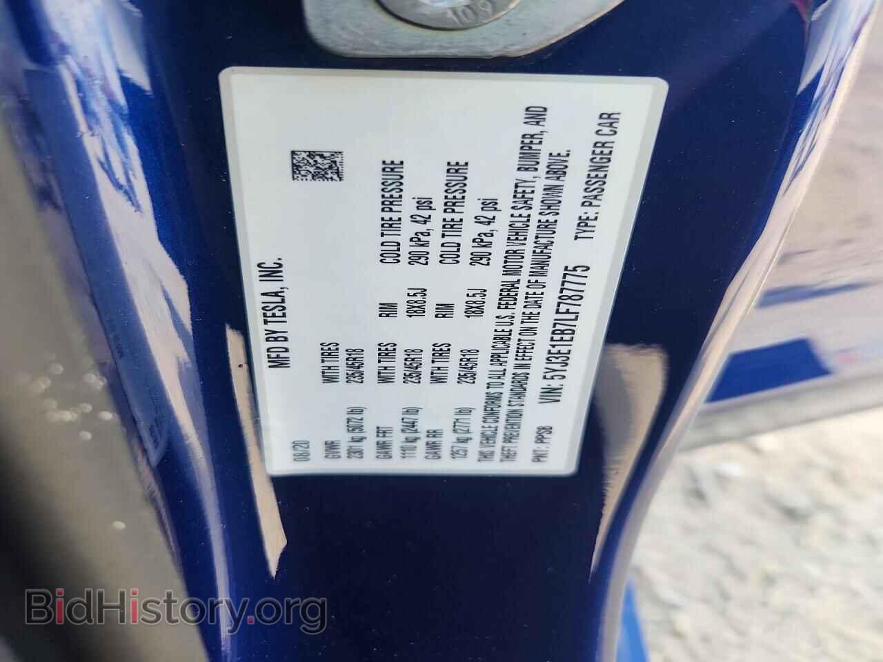 2020 TESLA MODEL 3 - VIN: 5YJ3E1EB7LF787775 - Фото 12