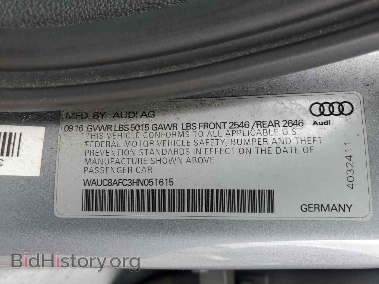 2017 AUDI A6 - VIN: WAUC8AFC3HN051615 - Photo 12