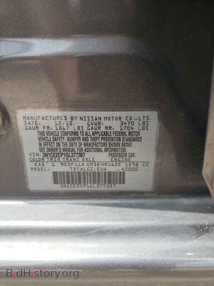 2016 NISSAN VERSA - VIN: 3N1CE2CP1GL377357 - Фото 13