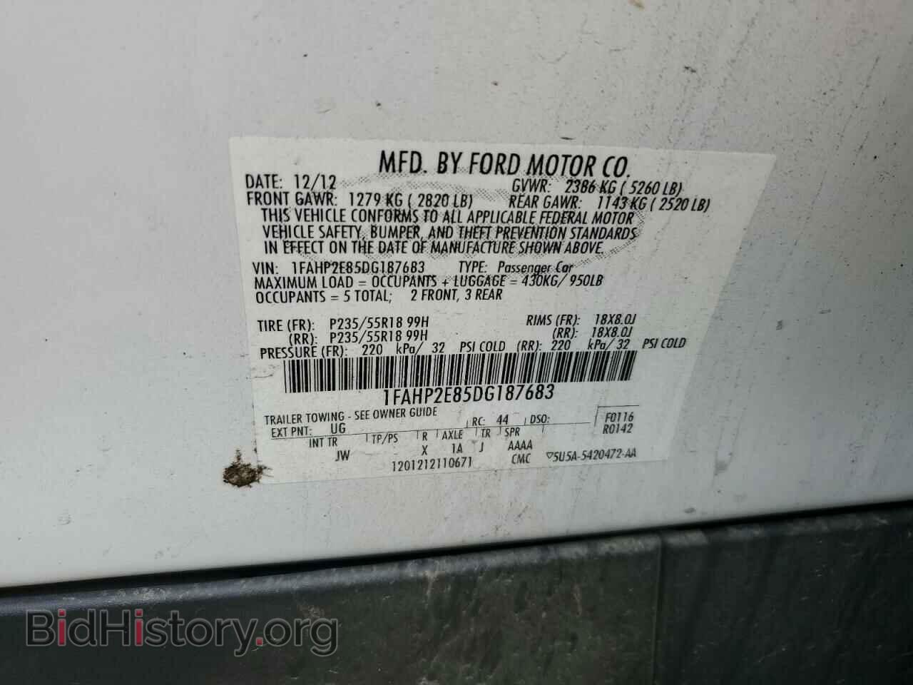 2013 FORD TAURUS - VIN: 1FAHP2E85DG187683 - Photo 12