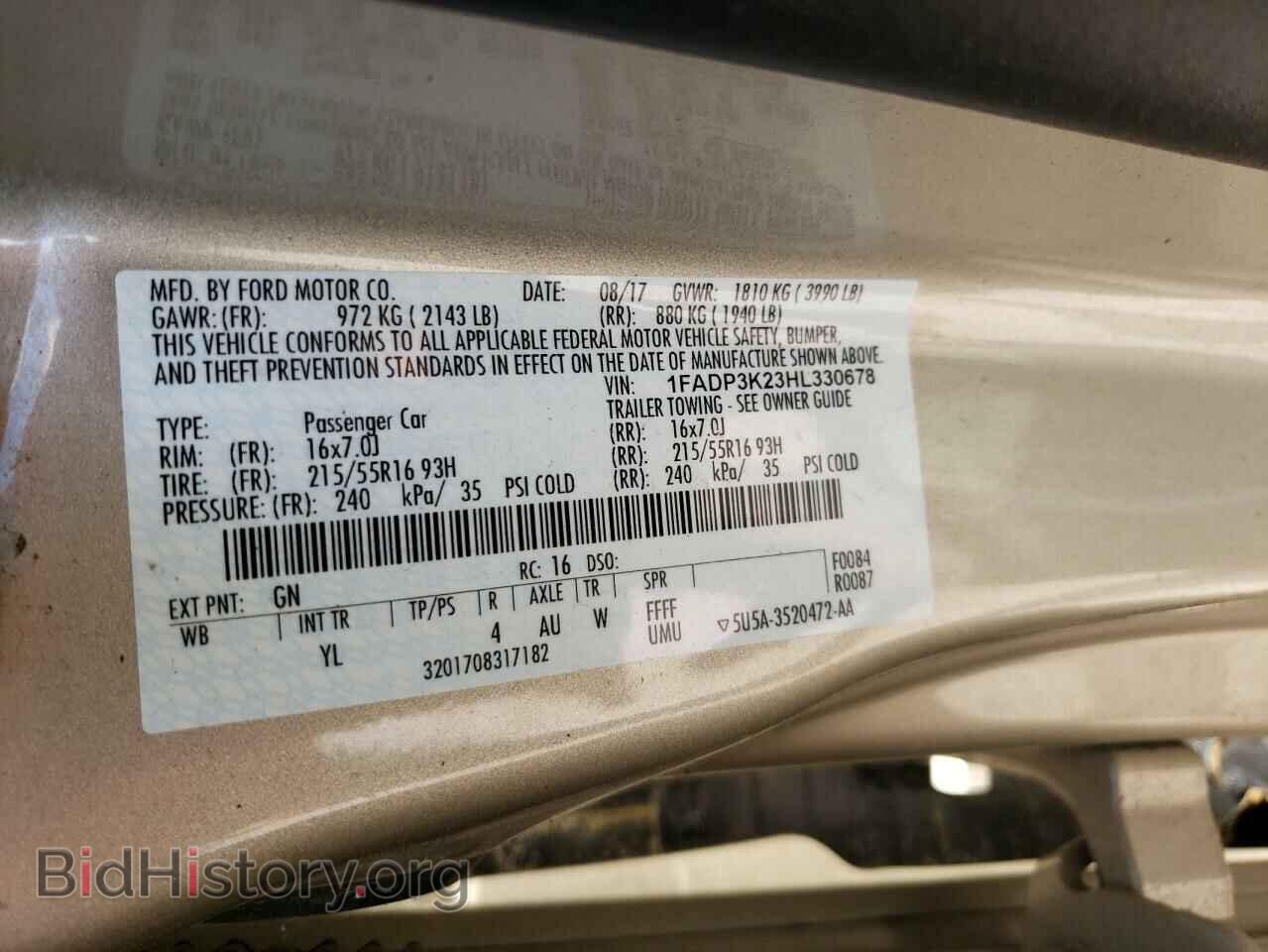 2017 FORD FOCUS - VIN: 1FADP3K23HL330678 - Фото 12