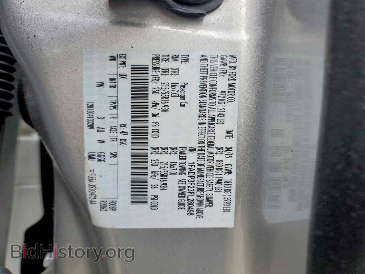2015 FORD FOCUS - VIN: 1FADP3F23FL280498 - Фото 12