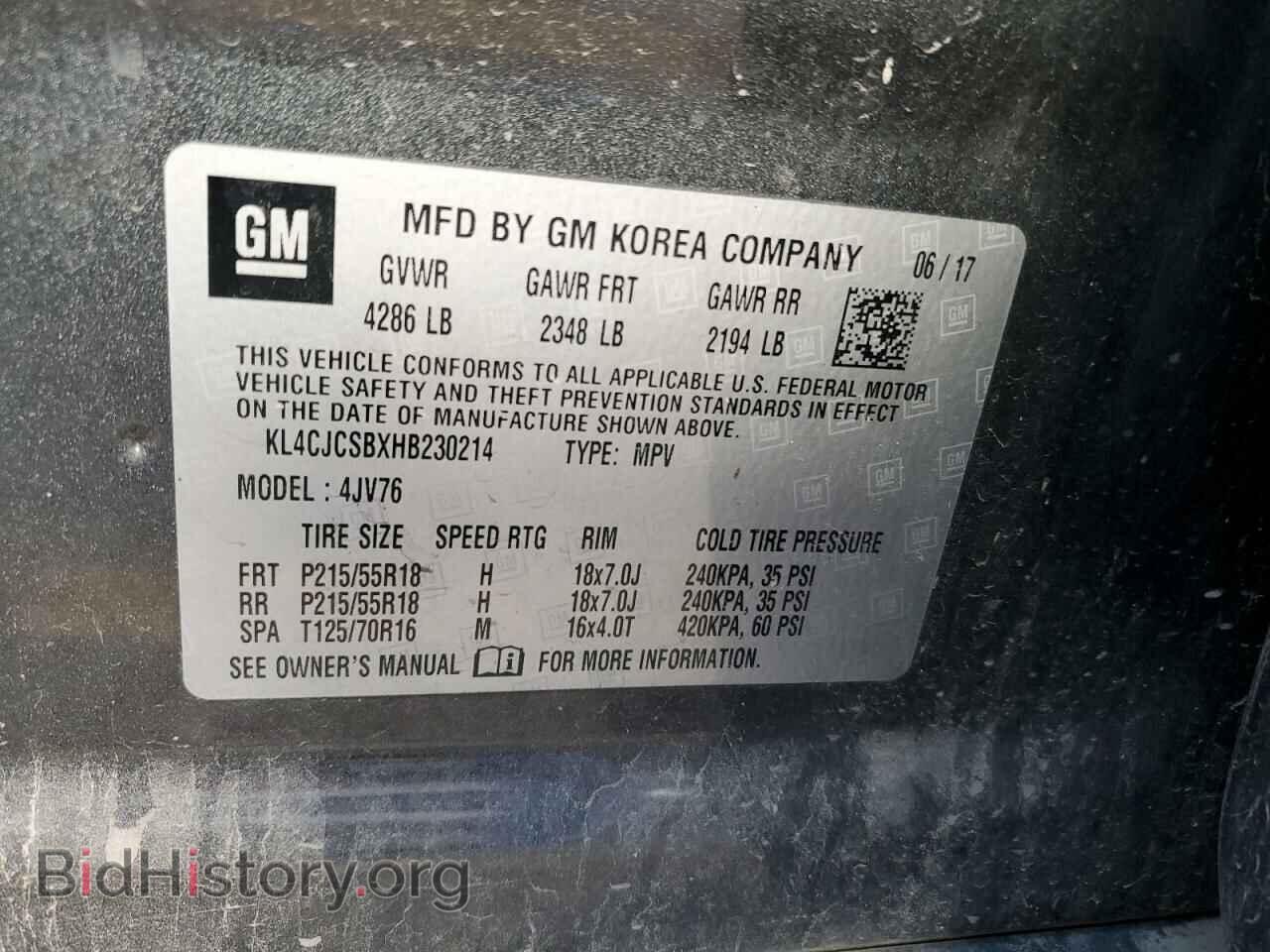 2017 BUICK ENCORE - VIN: KL4CJCSBXHB230214 - Photo 13