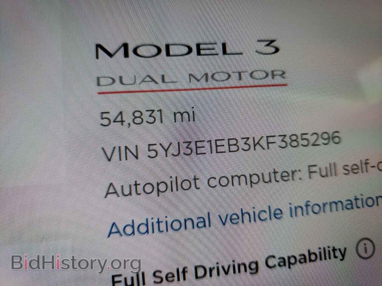 2019 TESLA MODEL 3 - VIN: 5YJ3E1EB3KF385296 - Photo 8