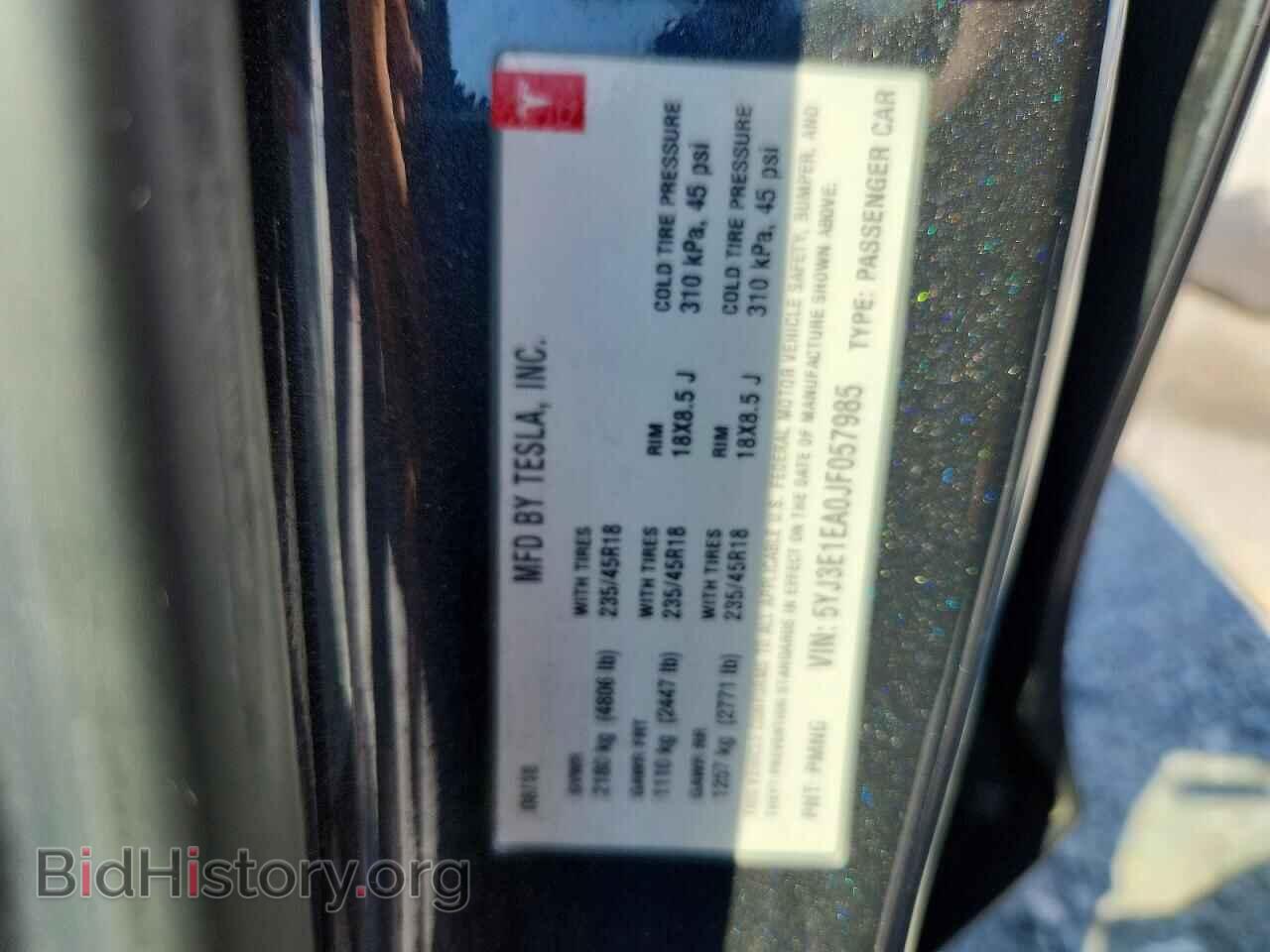 2018 TESLA MODEL 3 - VIN: 5YJ3E1EA0JF057985 - Photo 12