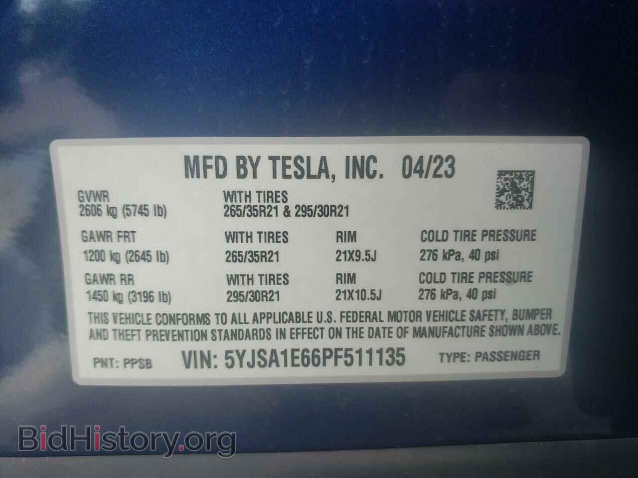 2023 TESLA MODEL S - VIN: 5YJSA1E66PF511135 - Photo 12