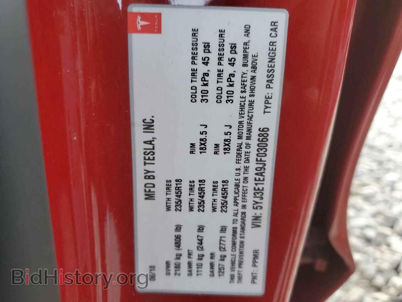 2018 TESLA MODEL 3 - VIN: 5YJ3E1EA9JF030686 - Photo 12