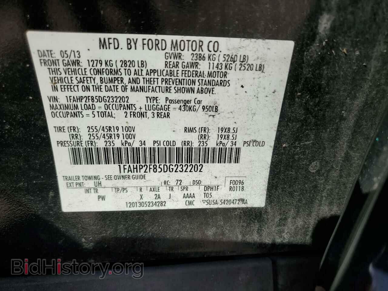 2013 FORD TAURUS - VIN: 1FAHP2F85DG232202 - Photo 12