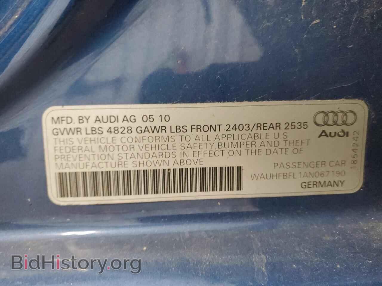 2010 AUDI A4 - VIN: WAUHFBFL1AN067190 - Фото 12