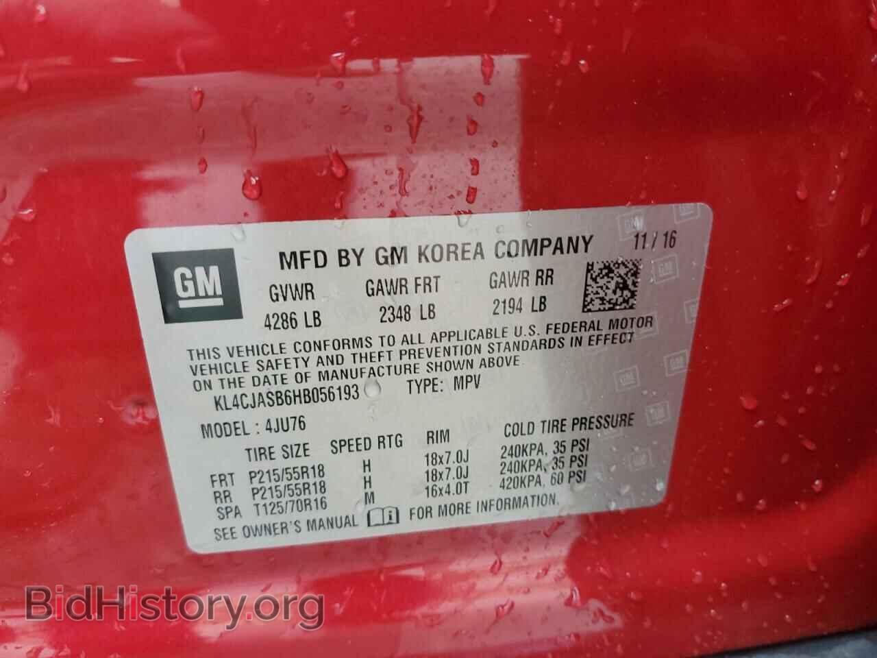 2017 BUICK ENCORE - VIN: KL4CJASB6HB056193 - Фото 10