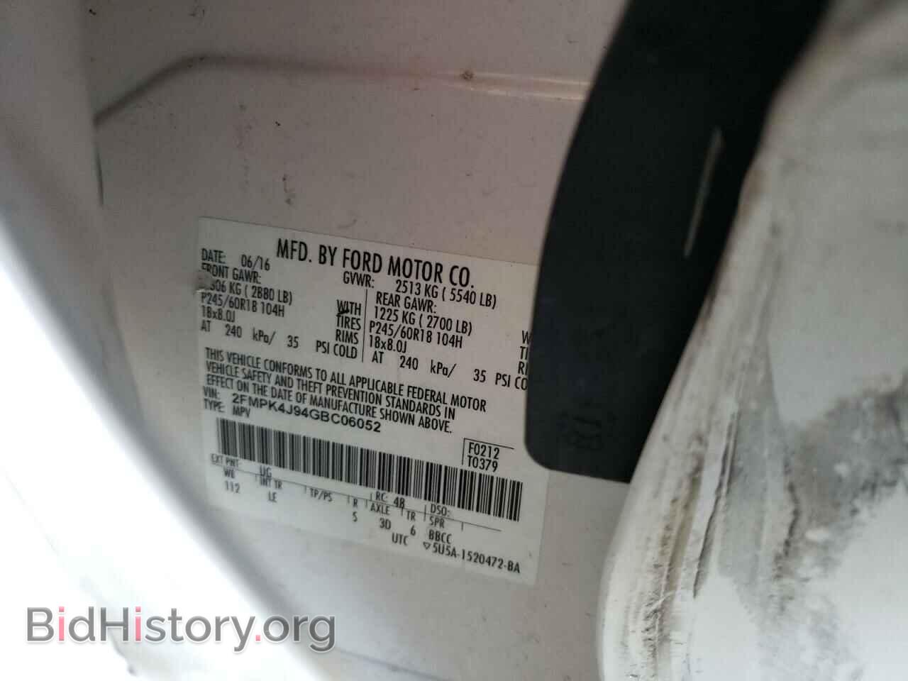 2016 FORD EDGE - VIN: 2FMPK4J94GBC06052 - Photo 10