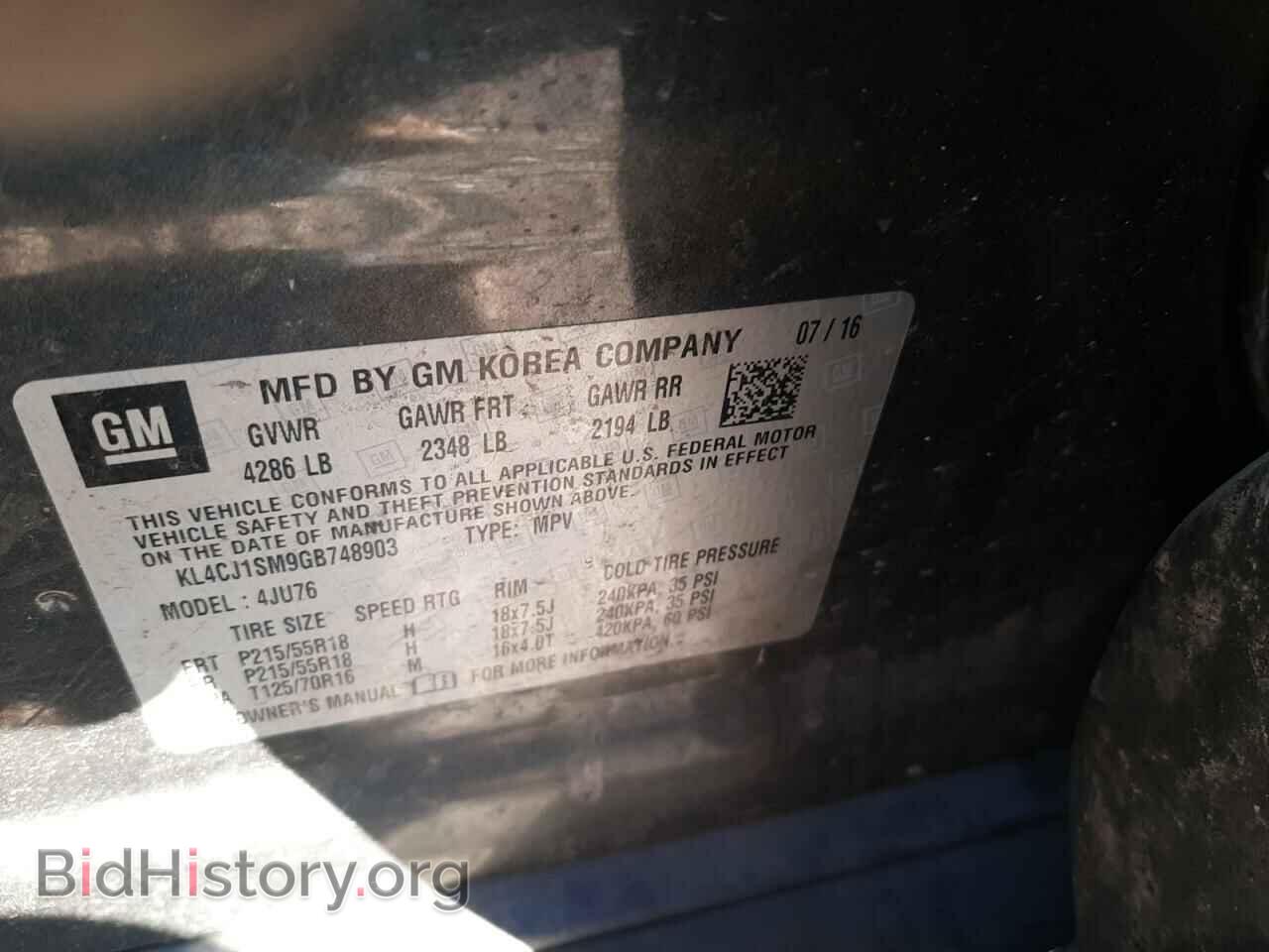 2016 BUICK ENCORE - VIN: KL4CJ1SM9GB748903 - Photo 10