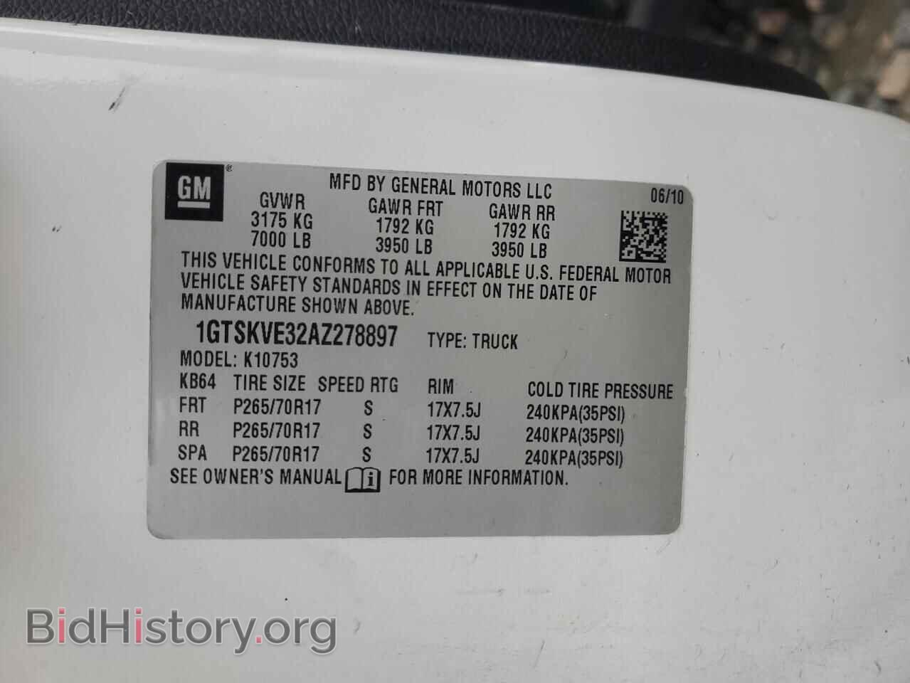 2010 GMC SIERRA - VIN: 1GTSKVE32AZ278897 - Фото 12